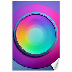 Circle Colorful Rainbow Spectrum Button Gradient Psychedelic Art Canvas 12  X 18 