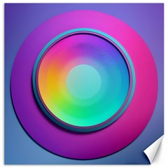 Circle Colorful Rainbow Spectrum Button Gradient Psychedelic Art Canvas 16  X 16 