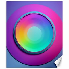 Circle Colorful Rainbow Spectrum Button Gradient Psychedelic Art Canvas 20  X 24 