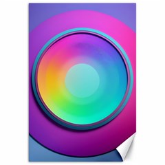 Circle Colorful Rainbow Spectrum Button Gradient Psychedelic Art Canvas 20  X 30 