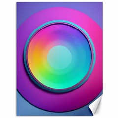 Circle Colorful Rainbow Spectrum Button Gradient Psychedelic Art Canvas 36  X 48 