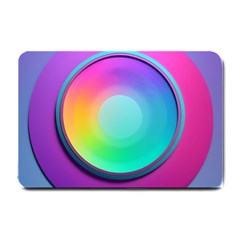 Circle Colorful Rainbow Spectrum Button Gradient Psychedelic Art Small Doormat