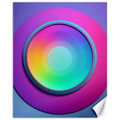 Circle Colorful Rainbow Spectrum Button Gradient Psychedelic Art Canvas 11  X 14 