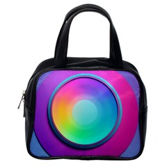 Circle Colorful Rainbow Spectrum Button Gradient Psychedelic Art Classic Handbag (one Side) by Maspions