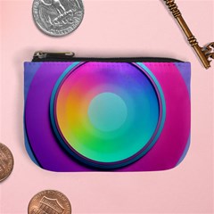 Circle Colorful Rainbow Spectrum Button Gradient Psychedelic Art Mini Coin Purse