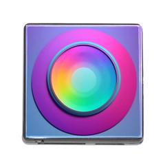 Circle Colorful Rainbow Spectrum Button Gradient Psychedelic Art Memory Card Reader (square 5 Slot)