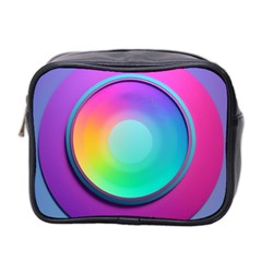 Circle Colorful Rainbow Spectrum Button Gradient Psychedelic Art Mini Toiletries Bag (two Sides)