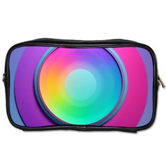 Circle Colorful Rainbow Spectrum Button Gradient Psychedelic Art Toiletries Bag (one Side)