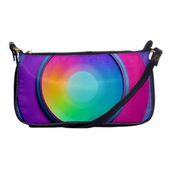 Circle Colorful Rainbow Spectrum Button Gradient Psychedelic Art Shoulder Clutch Bag