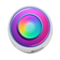 Circle Colorful Rainbow Spectrum Button Gradient Psychedelic Art 4-port Usb Hub (one Side)