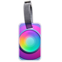 Circle Colorful Rainbow Spectrum Button Gradient Psychedelic Art Luggage Tag (two Sides)