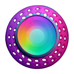 Circle Colorful Rainbow Spectrum Button Gradient Psychedelic Art Ornament (round Filigree) by Maspions