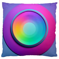 Circle Colorful Rainbow Spectrum Button Gradient Psychedelic Art Large Cushion Case (two Sides)