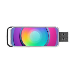 Circle Colorful Rainbow Spectrum Button Gradient Psychedelic Art Portable Usb Flash (one Side) by Maspions