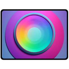 Circle Colorful Rainbow Spectrum Button Gradient Psychedelic Art Two Sides Fleece Blanket (large)