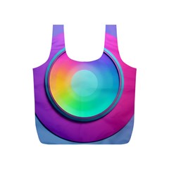 Circle Colorful Rainbow Spectrum Button Gradient Psychedelic Art Full Print Recycle Bag (s) by Maspions