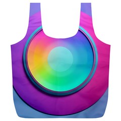 Circle Colorful Rainbow Spectrum Button Gradient Psychedelic Art Full Print Recycle Bag (xl) by Maspions