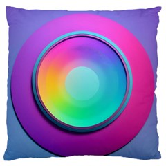 Circle Colorful Rainbow Spectrum Button Gradient Psychedelic Art Large Premium Plush Fleece Cushion Case (one Side)