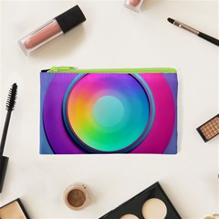 Circle Colorful Rainbow Spectrum Button Gradient Psychedelic Art Cosmetic Bag (xs)