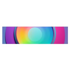 Circle Colorful Rainbow Spectrum Button Gradient Psychedelic Art Oblong Satin Scarf (16  X 60 )