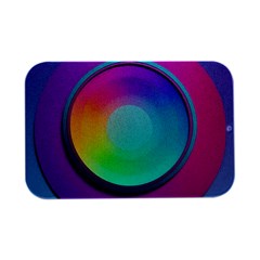 Circle Colorful Rainbow Spectrum Button Gradient Psychedelic Art Open Lid Metal Box (silver)   by Maspions