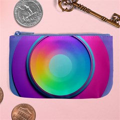 Circle Colorful Rainbow Spectrum Button Gradient Psychedelic Art Large Coin Purse