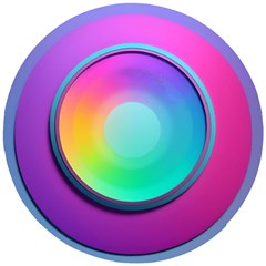 Circle Colorful Rainbow Spectrum Button Gradient Psychedelic Art Wooden Puzzle Round by Maspions