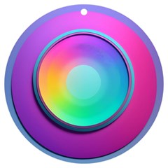 Circle Colorful Rainbow Spectrum Button Gradient Psychedelic Art Uv Print Acrylic Ornament Round by Maspions