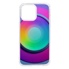 Circle Colorful Rainbow Spectrum Button Gradient Psychedelic Art Iphone 14 Pro Max Tpu Uv Print Case by Maspions