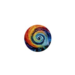 Cosmic Rainbow Quilt Artistic Swirl Spiral Forest Silhouette Fantasy 1  Mini Buttons