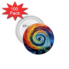 Cosmic Rainbow Quilt Artistic Swirl Spiral Forest Silhouette Fantasy 1 75  Buttons (100 Pack)  by Maspions