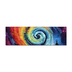 Cosmic Rainbow Quilt Artistic Swirl Spiral Forest Silhouette Fantasy Sticker (bumper) by Maspions