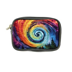 Cosmic Rainbow Quilt Artistic Swirl Spiral Forest Silhouette Fantasy Coin Purse