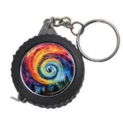 Cosmic Rainbow Quilt Artistic Swirl Spiral Forest Silhouette Fantasy Measuring Tape by Maspions