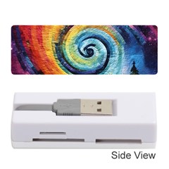 Cosmic Rainbow Quilt Artistic Swirl Spiral Forest Silhouette Fantasy Memory Card Reader (stick)