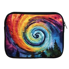 Cosmic Rainbow Quilt Artistic Swirl Spiral Forest Silhouette Fantasy Apple Ipad 2/3/4 Zipper Cases