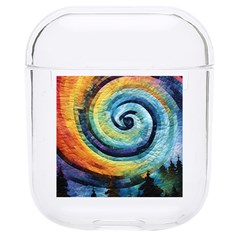 Cosmic Rainbow Quilt Artistic Swirl Spiral Forest Silhouette Fantasy Hard Pc Airpods 1/2 Case by Maspions