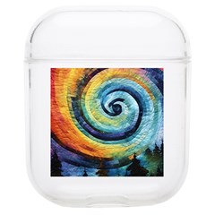 Cosmic Rainbow Quilt Artistic Swirl Spiral Forest Silhouette Fantasy Soft Tpu Airpods 1/2 Case by Maspions