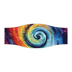 Cosmic Rainbow Quilt Artistic Swirl Spiral Forest Silhouette Fantasy Stretchable Headband