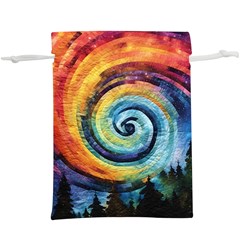 Cosmic Rainbow Quilt Artistic Swirl Spiral Forest Silhouette Fantasy Lightweight Drawstring Pouch (xl)