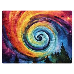 Cosmic Rainbow Quilt Artistic Swirl Spiral Forest Silhouette Fantasy Two Sides Premium Plush Fleece Blanket (baby Size)