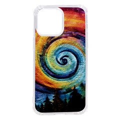 Cosmic Rainbow Quilt Artistic Swirl Spiral Forest Silhouette Fantasy Iphone 14 Pro Max Tpu Uv Print Case