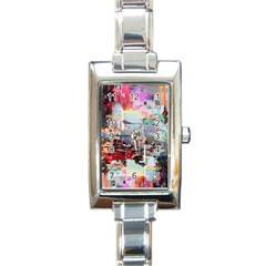 Digital Computer Technology Office Information Modern Media Web Connection Art Creatively Colorful C Rectangle Italian Charm Watch by Maspions