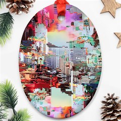 Digital Computer Technology Office Information Modern Media Web Connection Art Creatively Colorful C Ornament (oval)