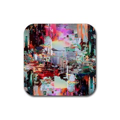 Digital Computer Technology Office Information Modern Media Web Connection Art Creatively Colorful C Rubber Coaster (square)