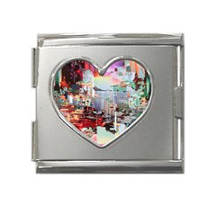 Digital Computer Technology Office Information Modern Media Web Connection Art Creatively Colorful C Mega Link Heart Italian Charm (18mm) by Maspions