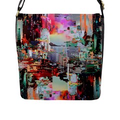 Digital Computer Technology Office Information Modern Media Web Connection Art Creatively Colorful C Flap Closure Messenger Bag (l) by Maspions