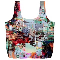 Digital Computer Technology Office Information Modern Media Web Connection Art Creatively Colorful C Full Print Recycle Bag (xxl)