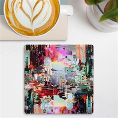 Digital Computer Technology Office Information Modern Media Web Connection Art Creatively Colorful C Uv Print Square Tile Coaster  by Maspions