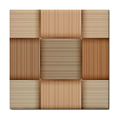 Wooden Wickerwork Texture Square Pattern Tile Coaster